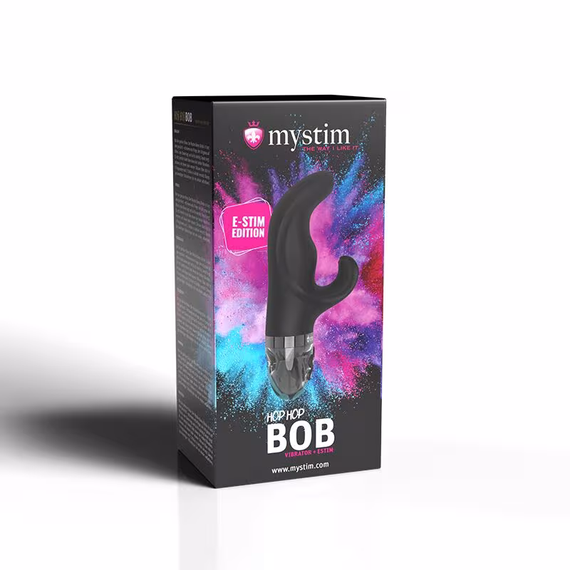 Вібратор-кролик з електростимуляцією Mystim Hop Hop Bob Black Edition — фото 9