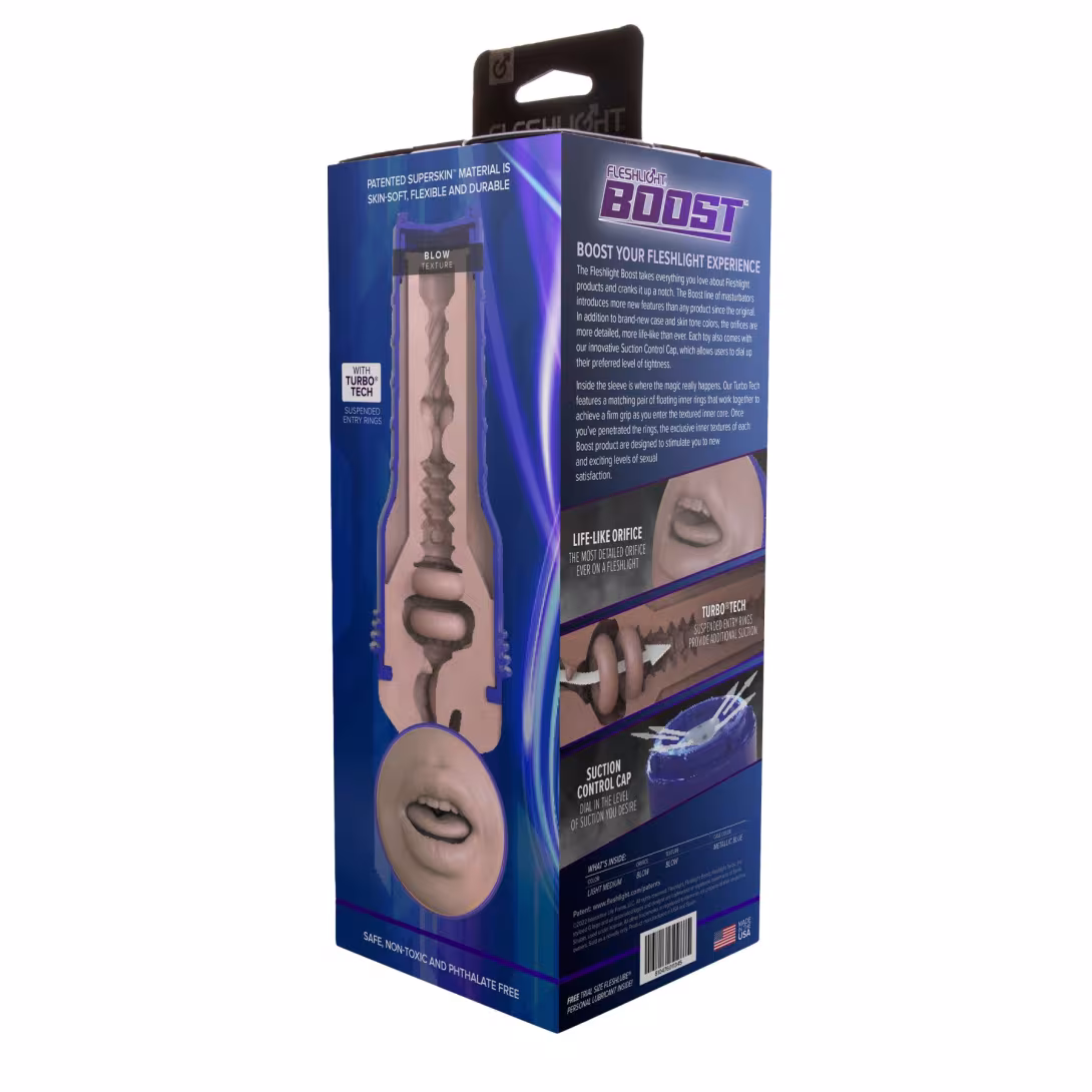 Мастурбатор-ротик Fleshlight Boost Blow Light Medium Flesh, плаваючі кільця Turbo Tech — фото 6