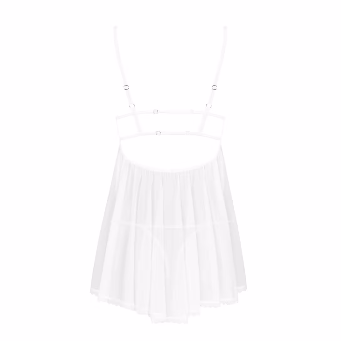 Пеньюар і трусики Obsessive Heavenlly babydoll & thong M/L — фото 4