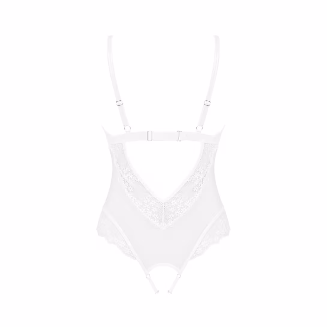 Еротичне напівпрозоре боді Obsessive Heavenlly crotchless teddy XL/2XL, з доступом — фото 4