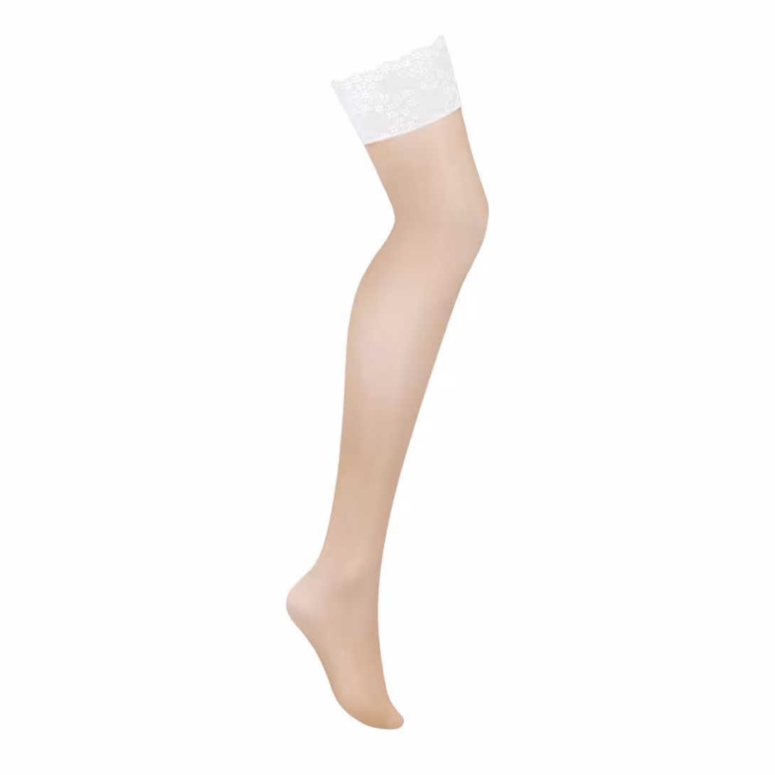 Панчохи Obsessive Heavenlly stockings XS/S, широка резинка — фото 3
