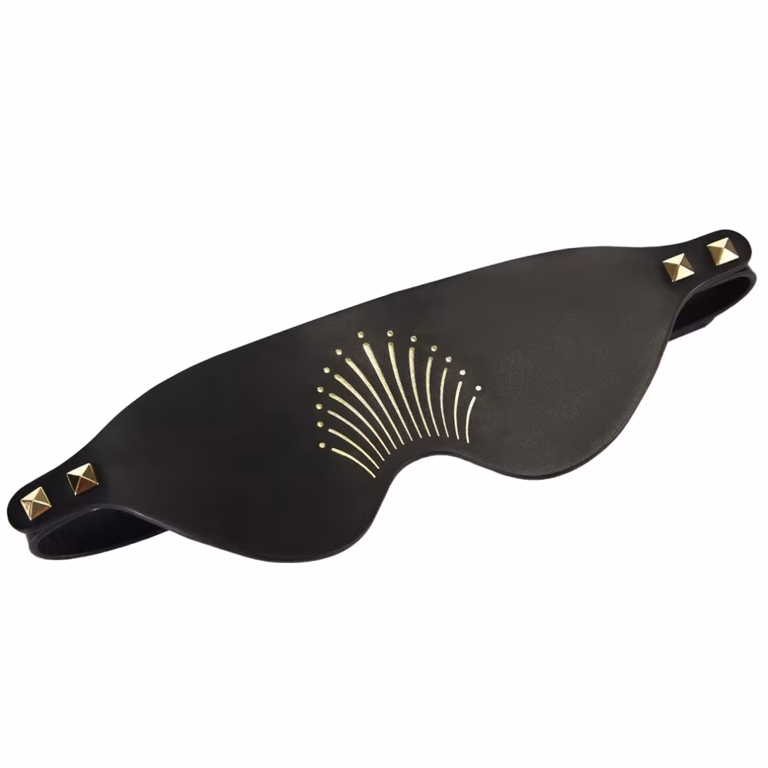 Розкішна маска на очі Zalo Blindfolds Black, натуральна шкіра — фото 2