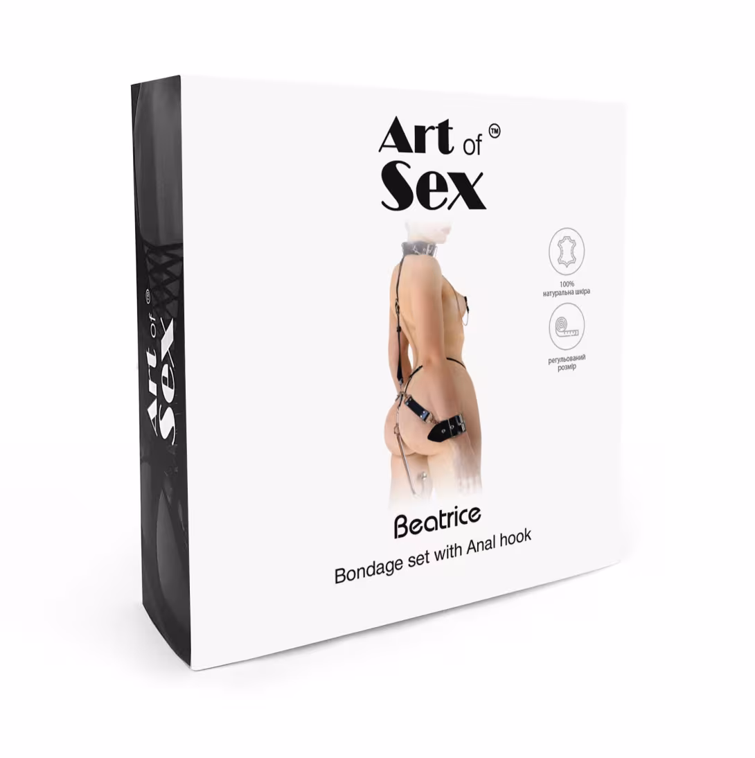 Бондажний набір з металевим анальним гаком Art of Sex Beatrice Bondage set with anal hook № 1 — фото 7