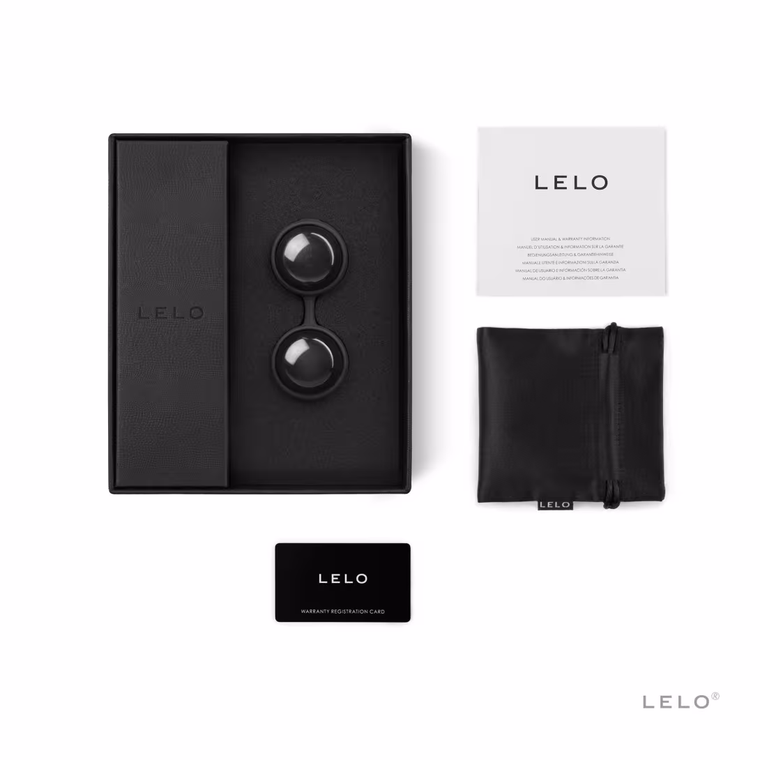 Вагінальні кульки LELO Luna Beads Noir Black, зміщений центр ваги, діаметр 2,9 см, 2х37 г — фото 2