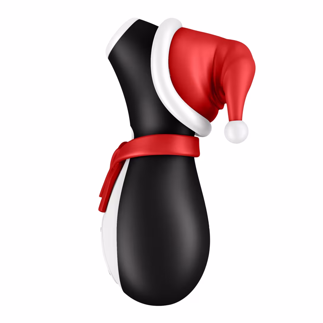 Вакуумний кліторальний стимулятор Satisfyer Penguin Holiday Edition, у шапочці та шарфі — фото 3