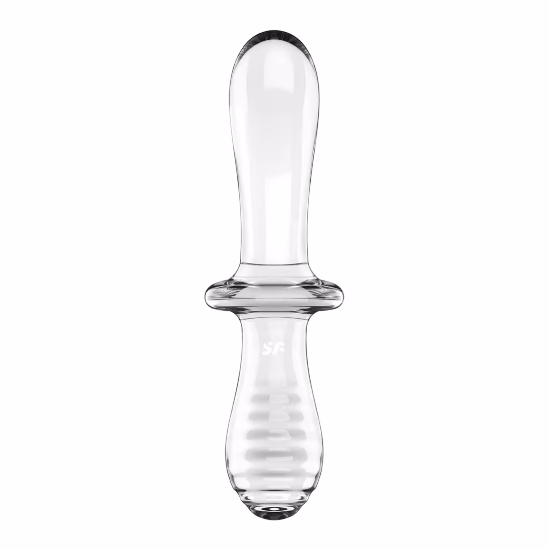 Двосторонній скляний дилдо Satisfyer Double Crystal Transparent, боросилікатне скло, унісекс — фото 2