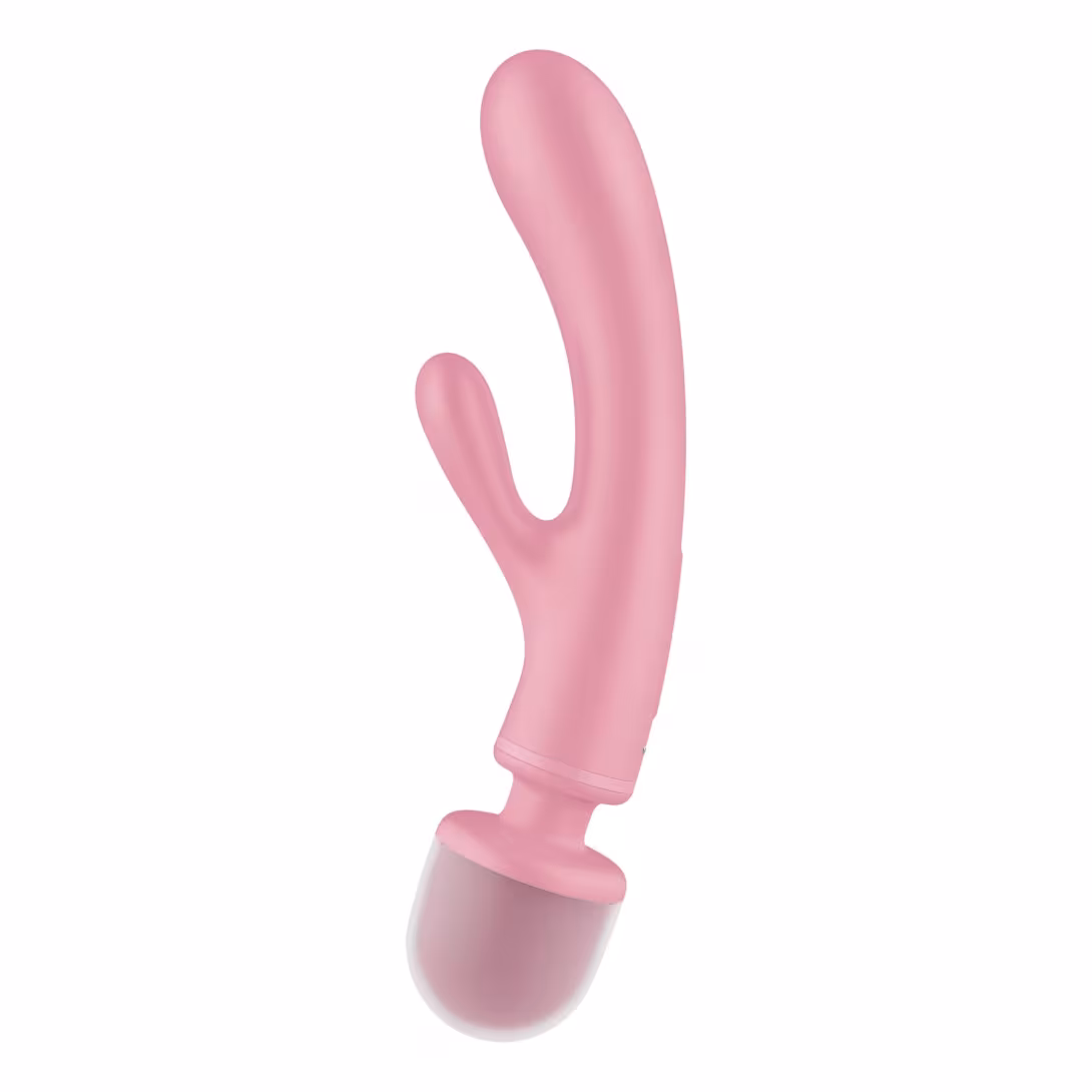 Вібратор-кролик з вібромасажером Satisfyer Triple Lover Pink, 3 мотори — фото 2