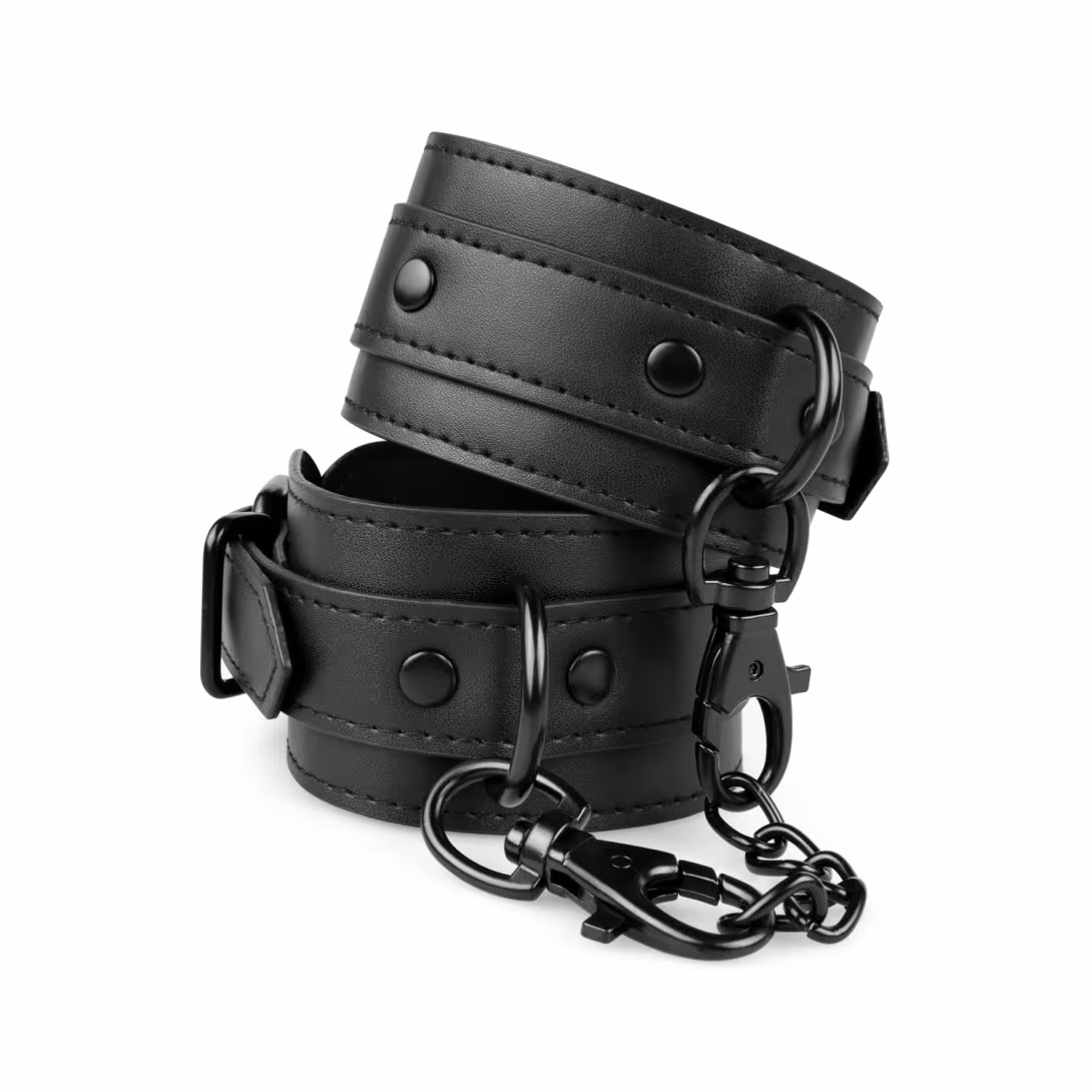 Поножі Bedroom Fantasies: Faux Leather Ankle Cuffs, чорні — фото 2
