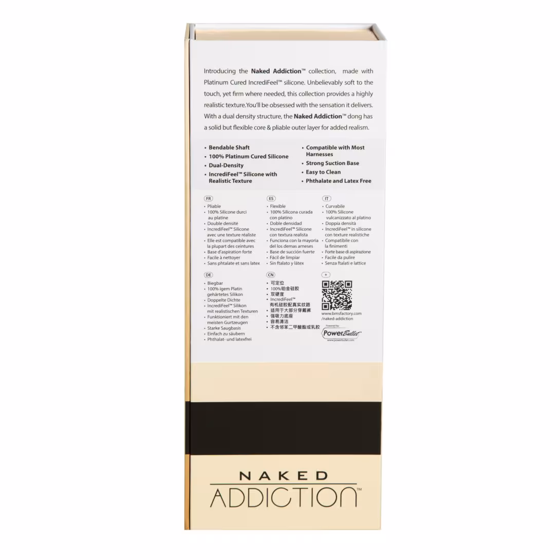Фалоімітатор Naked Addiction — 9″ Silicone Dual Density Bendable Dildo Vanilla, віброкуля в подаруно — фото 10