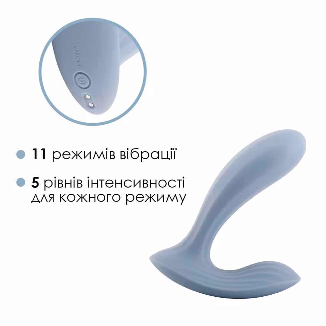 Смарт-вібратор в трусики Svakom Erica Dusty Blue, дуже гнучкий, 2 мотори — фото 4
