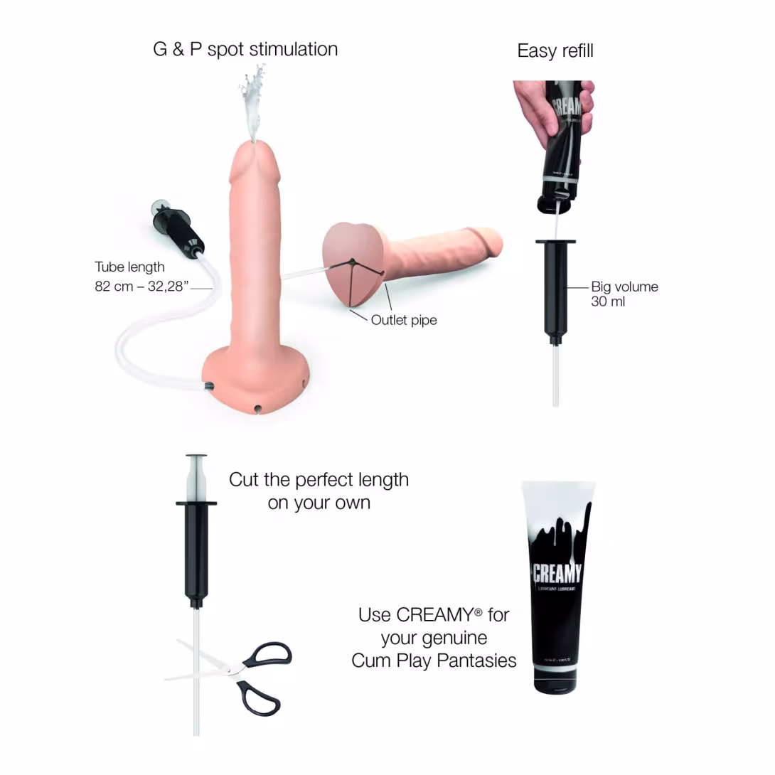 Фалоімітатор, що кінчає Strap-On-Me Squirting Cum Dildo Realistic Flash, діам. 3,9 см, силікон — фото 2