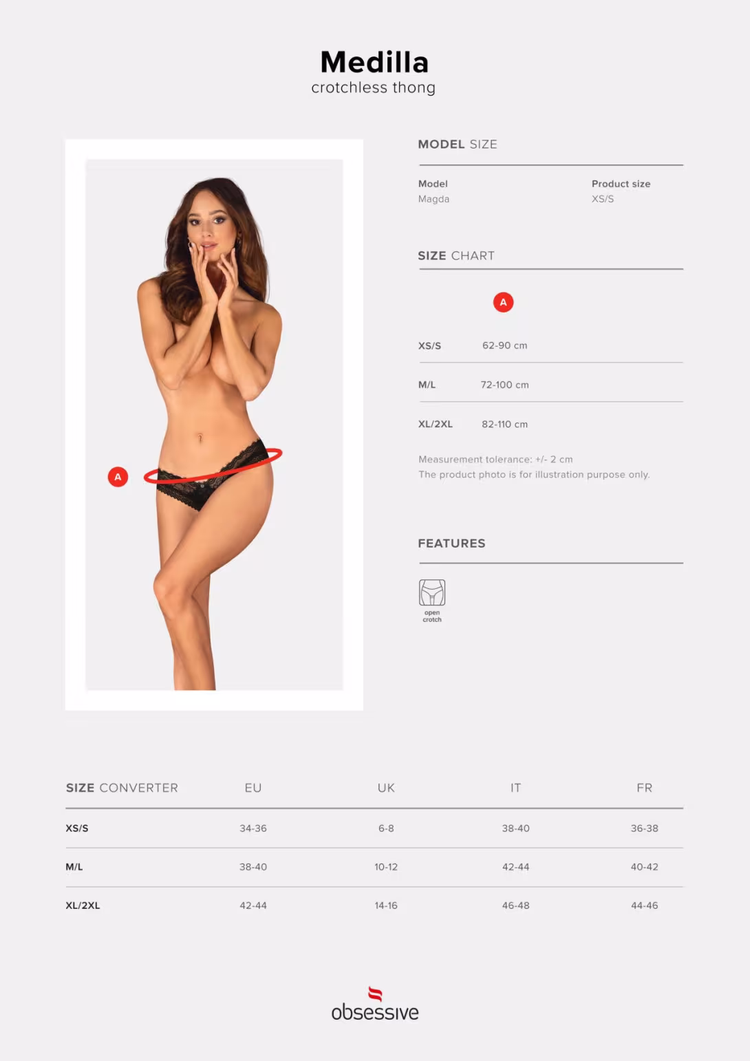 Трусики Obsessive Medilla crotchless thong XS/S — фото 5