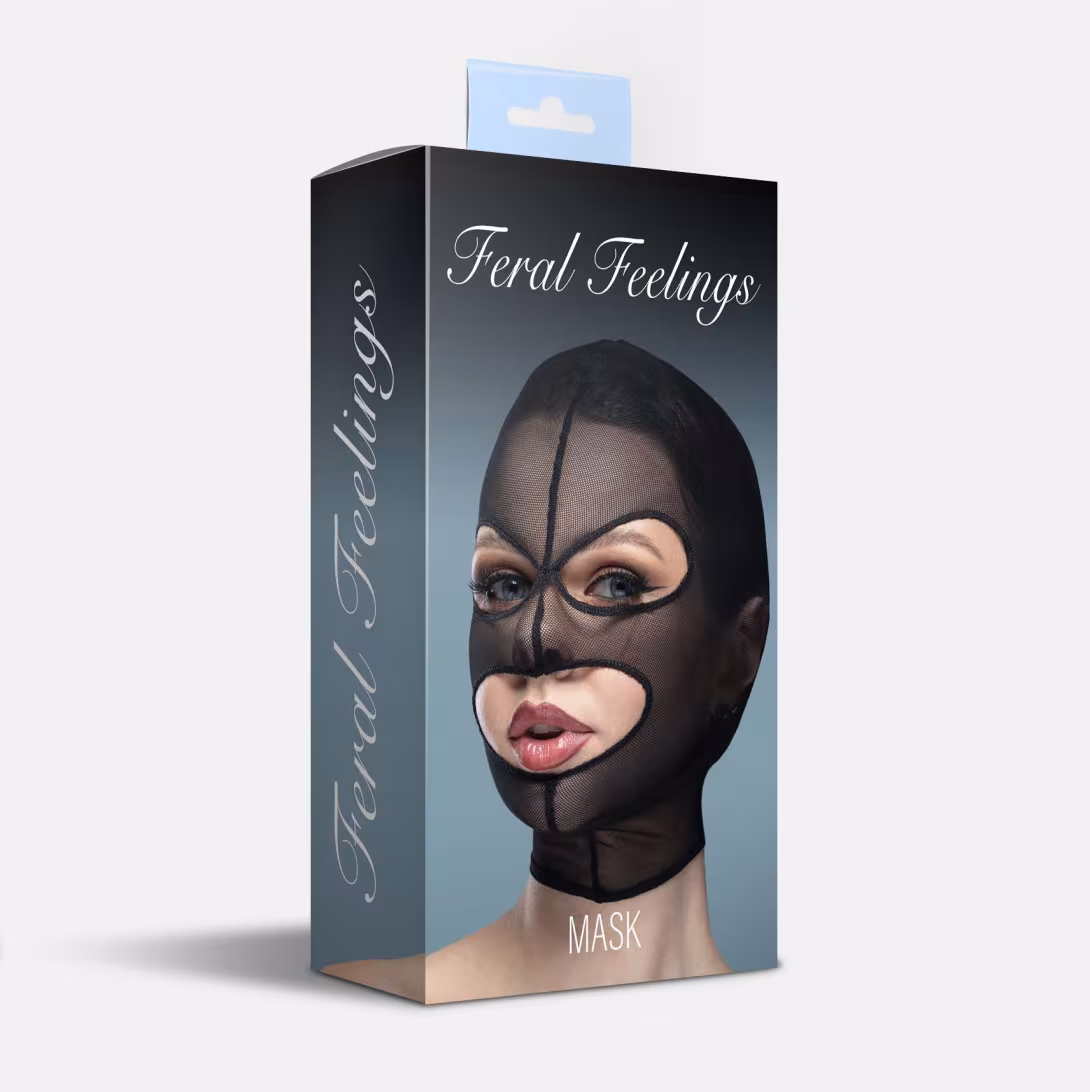 Маска сітка з відкритим ротом та очима Feral Feelings - Mask Black — фото 2