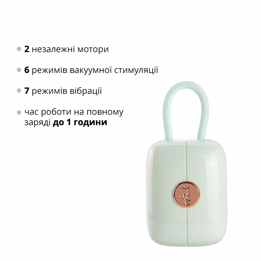 Вакуумний кліторальний стимулятор Otouch Louis Vibrate Teal з віброяйцем, у кейсі — фото 3