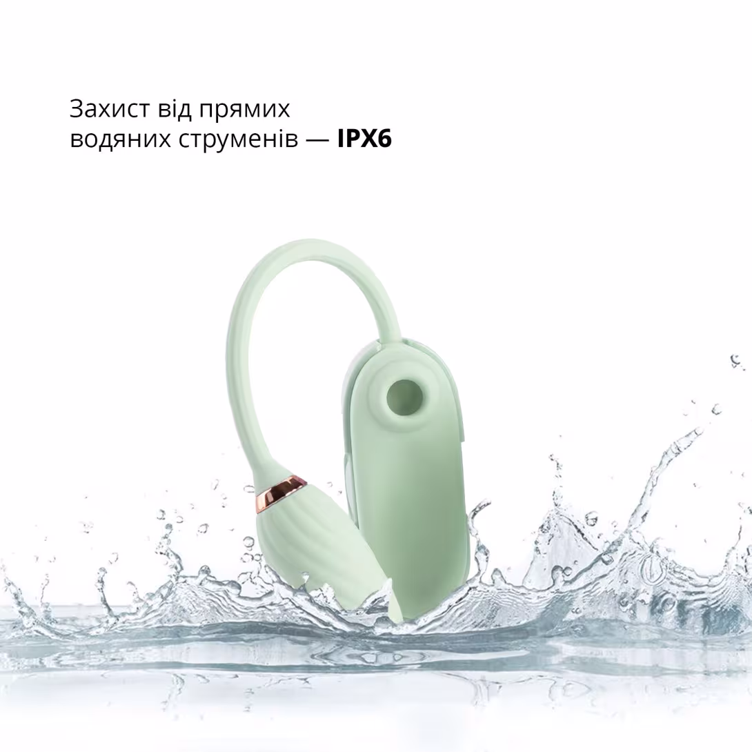 Вакуумний кліторальний стимулятор Otouch Louis Vibrate Teal з віброяйцем, у кейсі — фото 5