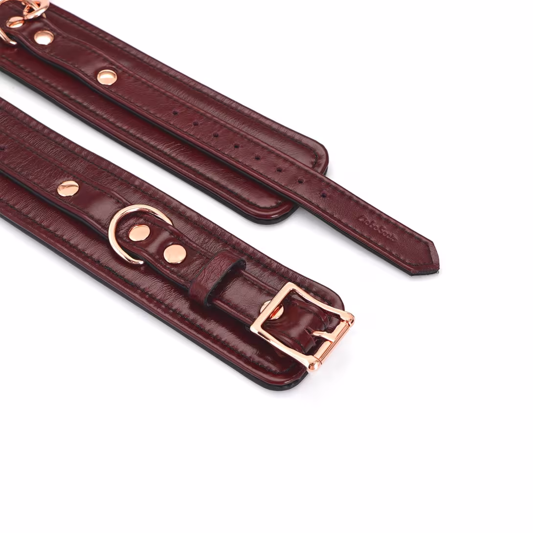 Шкіряні поножі Liebe Seele Wine Red Ankle Cuffs, знімний ланцюжок-кріплення — фото 6