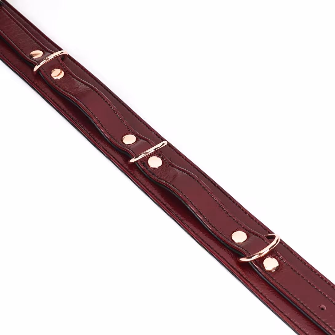 Фіксатори для стегон Liebe Seele Wine Red Thigh Cuffs S Size, натуральна  шкіра — фото 6