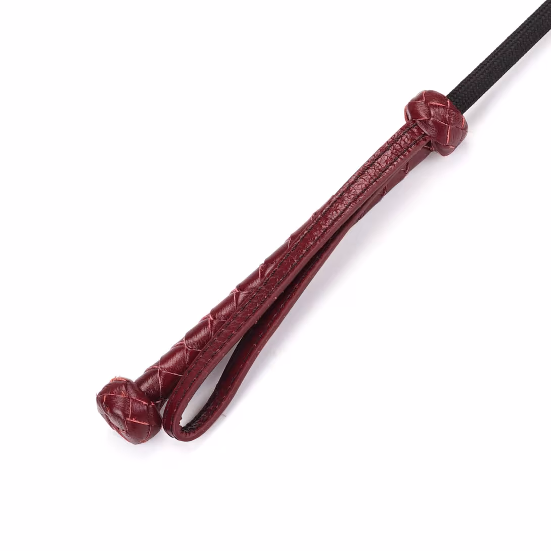 Шльопалка-сердечко Liebe Seele Wine Red Riding Crop with Heart-Shape Tip, натуральна шкіра — фото 2