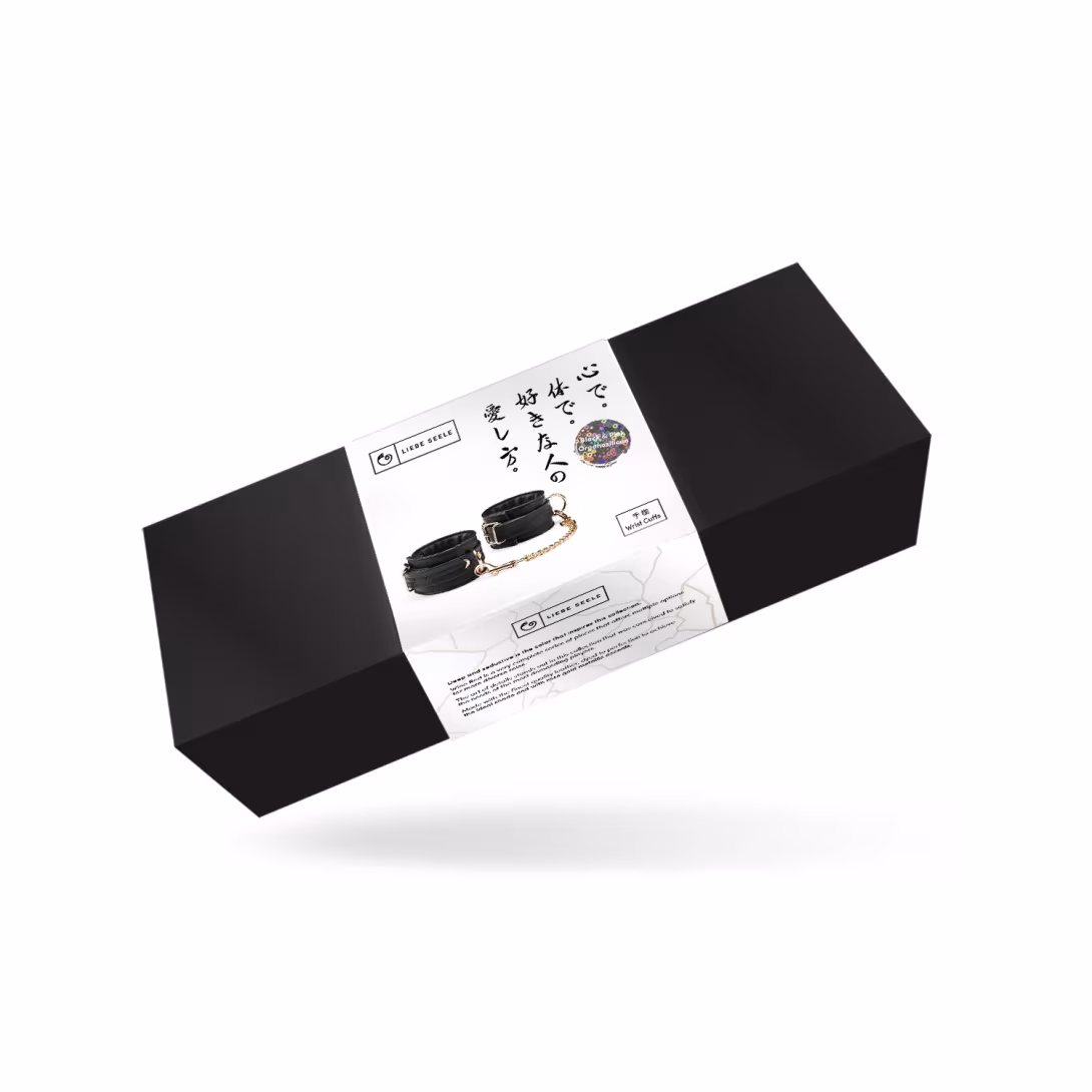 Наручники з ланцюжком Liebe Seele Black Organosilicon Wrist Cuff, екошкіра — фото 6