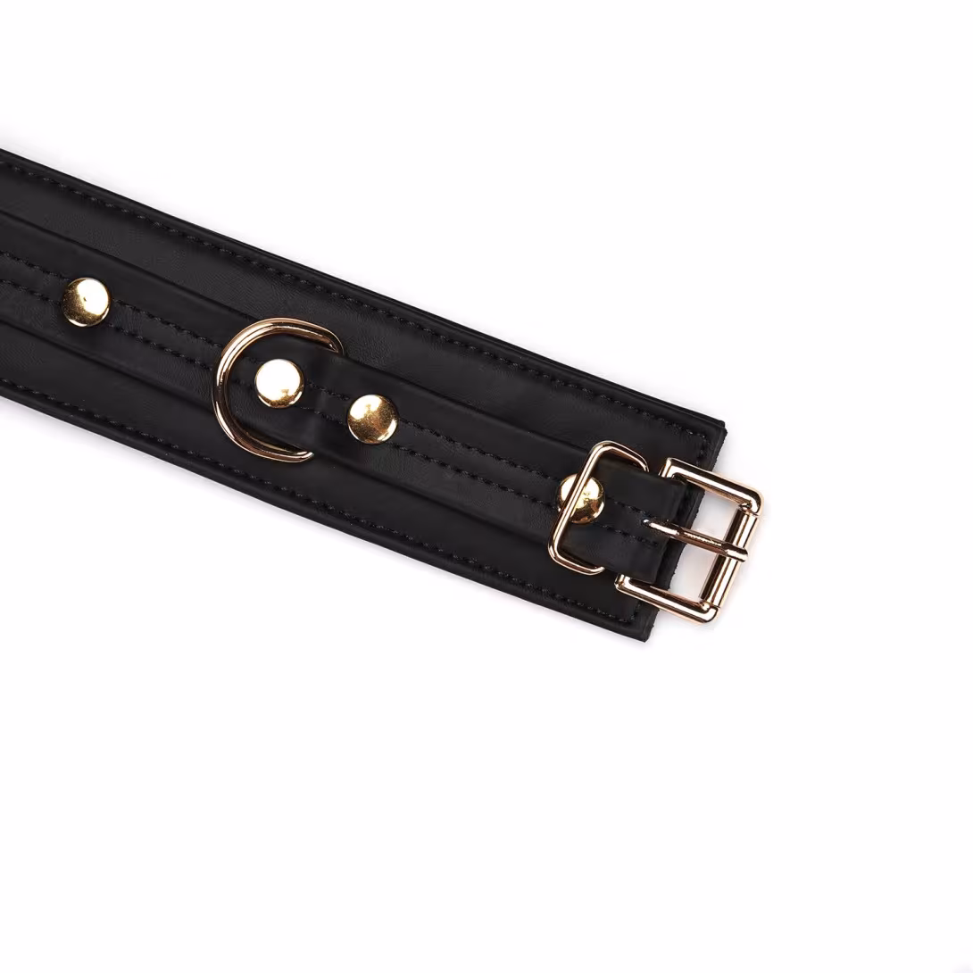 Наручники з ланцюжком Liebe Seele Black Organosilicon Wrist Cuff, екошкіра — фото 5