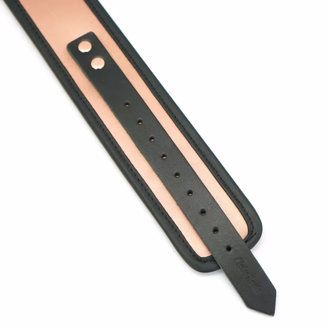 Широкий нашийник з повідцем Liebe Seele Rose Gold Memory Collar with Leash, натуральна шкіра — фото 8