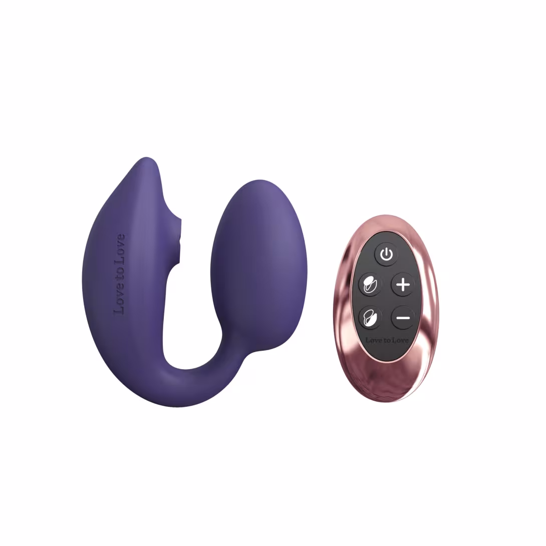 Віброяйце з вакуумною кліторальною стимуляцією Love To Love Wonderlover MIDNIGHT INDIGO