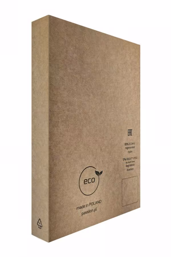Еротичні колготки-бодістокінг Passion ECO S008 black, з імітацією панчіх та пояса — фото 7