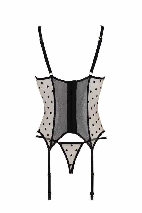 Корсет Passion MARINA CORSET, XXL/XXXL, beige, з відкритими чашками — фото 4