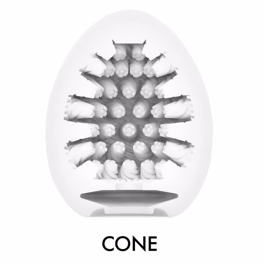 Мастурбатор-яйце Tenga Egg Cone, щільний TPE, пробник лубриканту 5 мл — фото 3