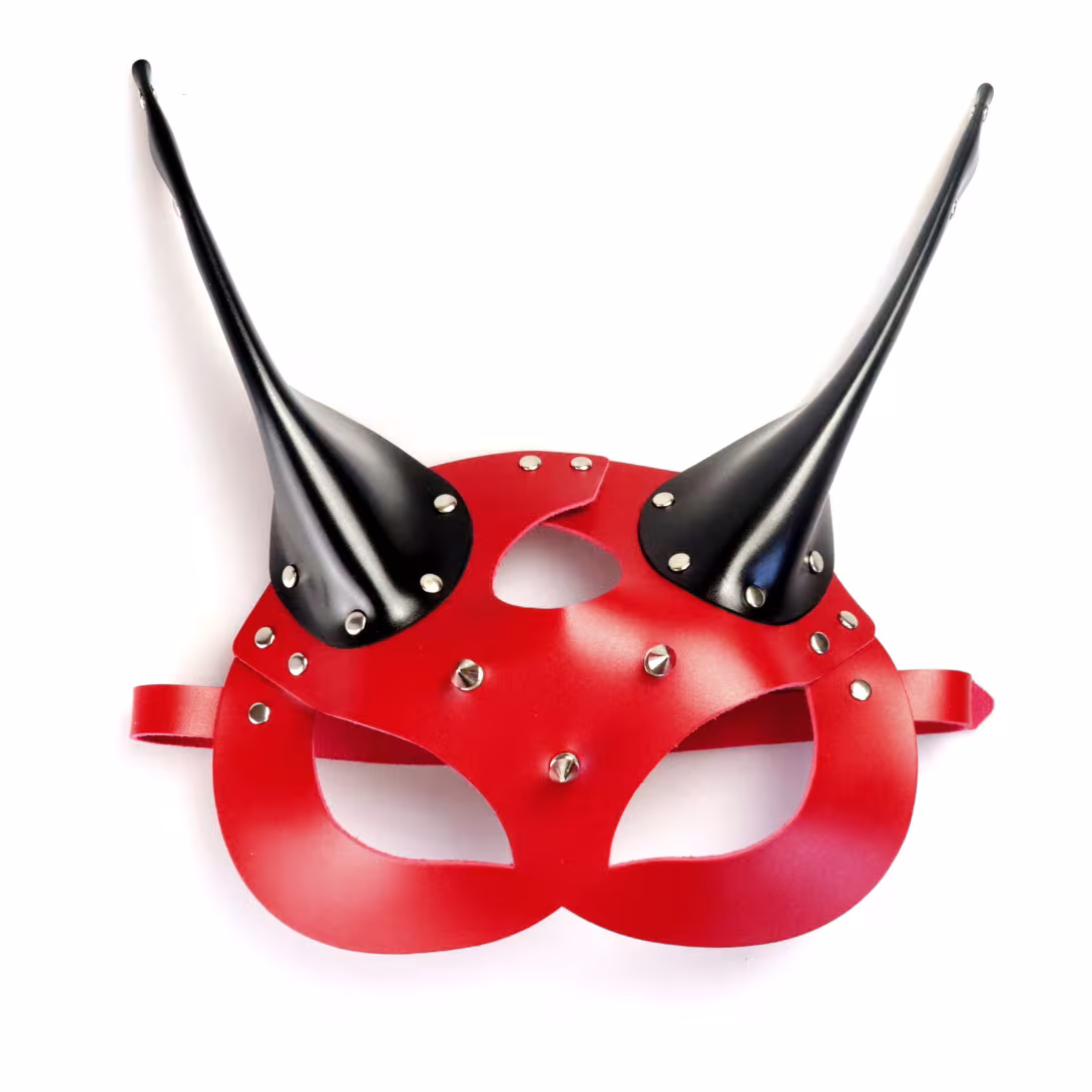 Шкіряна маска Art of Sex - Lucifer Red&Black — фото 2