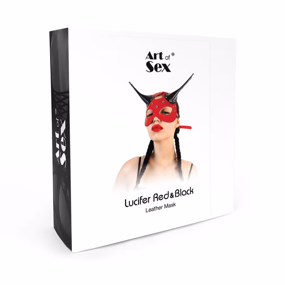 Шкіряна маска Art of Sex - Lucifer Red&Black — фото 4