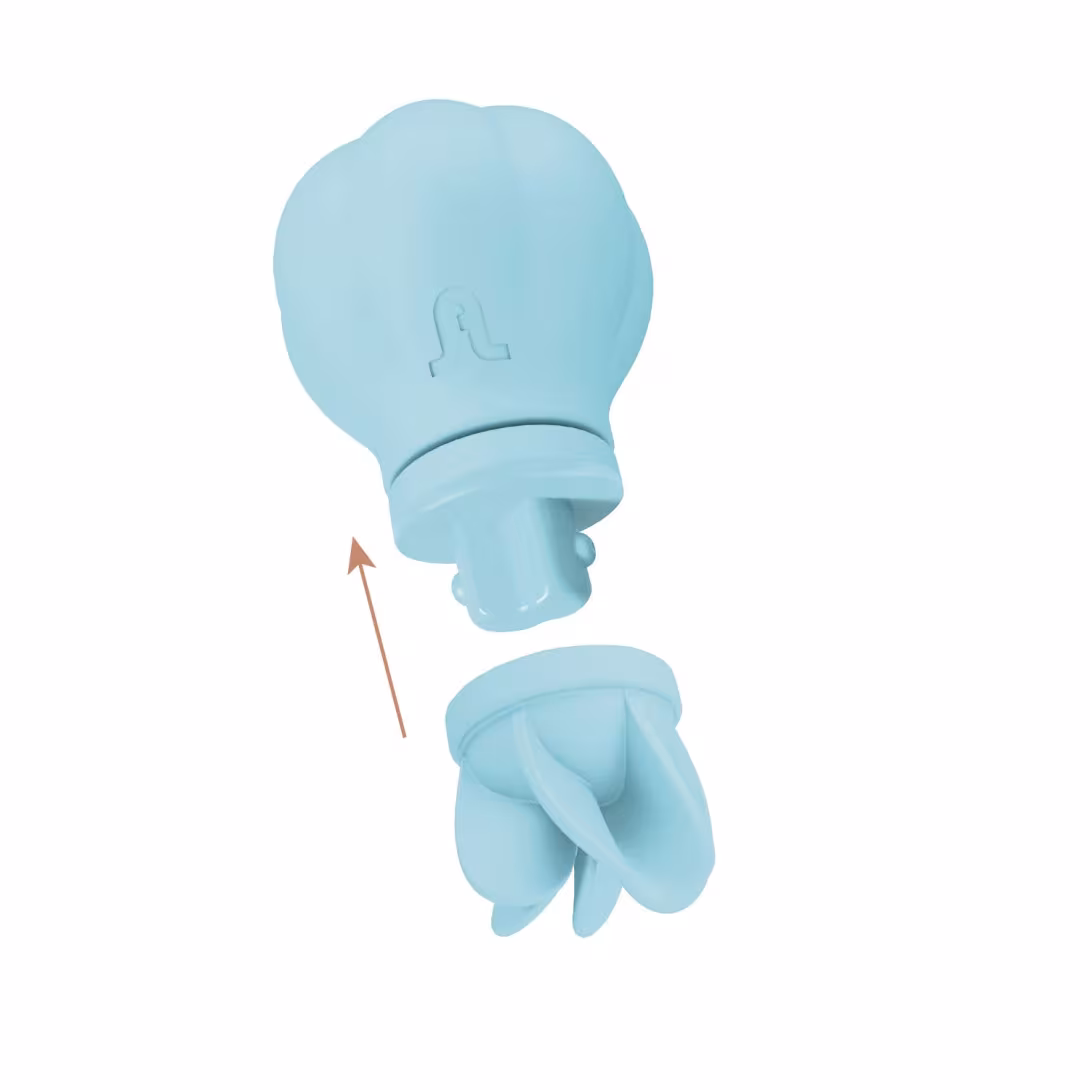 Вібратор Adrien Lastic Caress Blue з насадками для стимуляції ерогенних зон, які обертаються. — фото 4