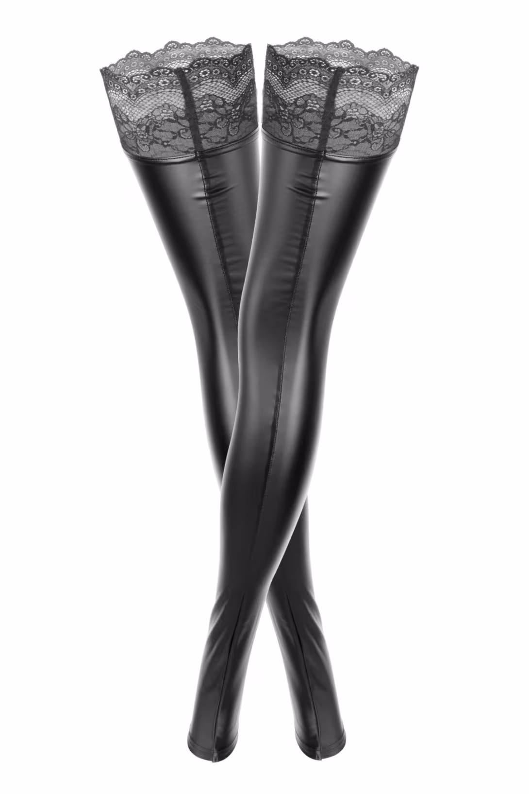 Панчохи з мокрим ефектом Noir Handmade F135 Powerwetlook stockings, XL, без мисків — фото 4
