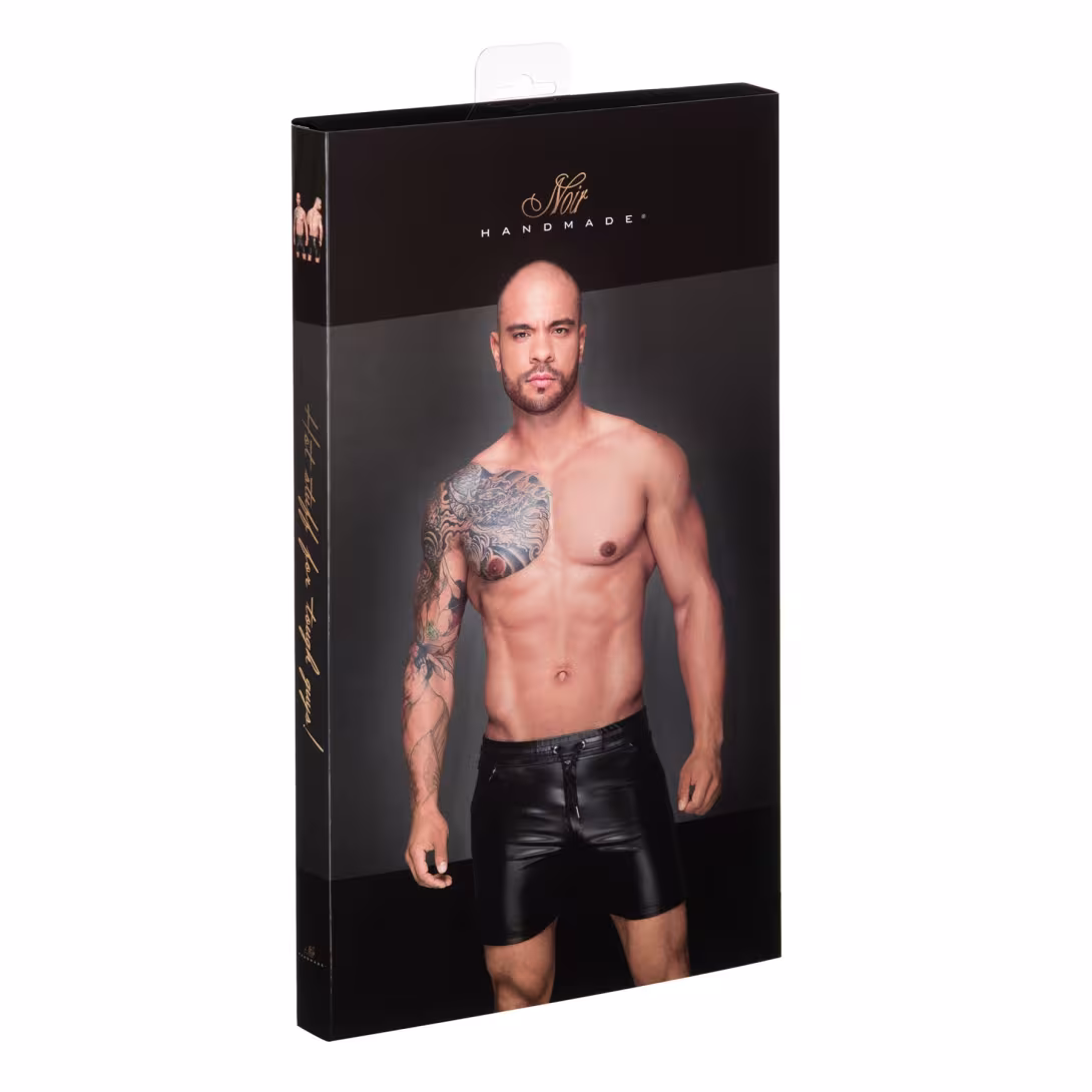 Чоловічі шорти з мокрим ефектом Noir Handmade H061 Powerwetlook shorts, 3XL — фото 4