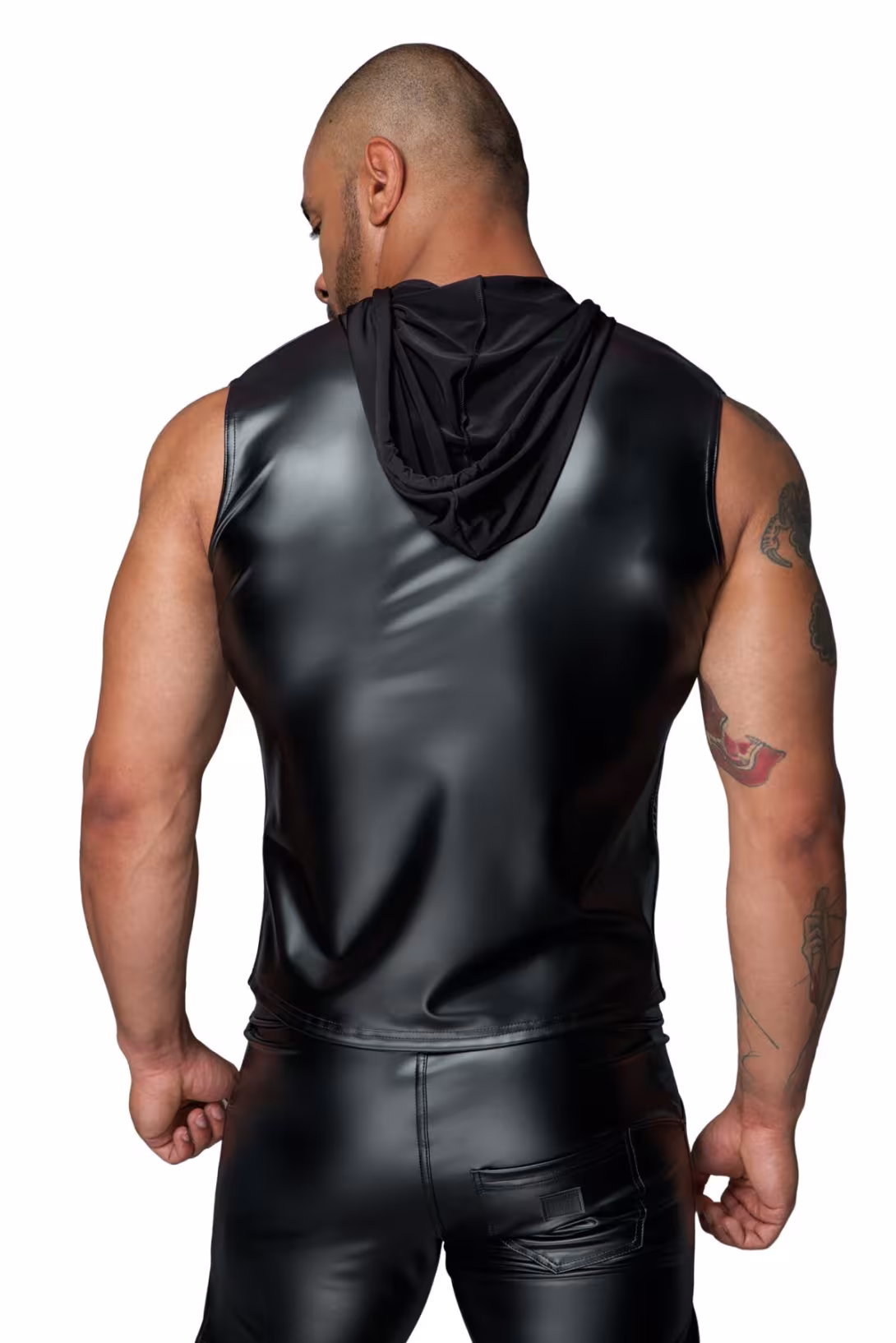Чоловіча безрукавка з капюшоном Noir Handmade H062 Hooded Shirt, L, мокрий ефект — фото 3