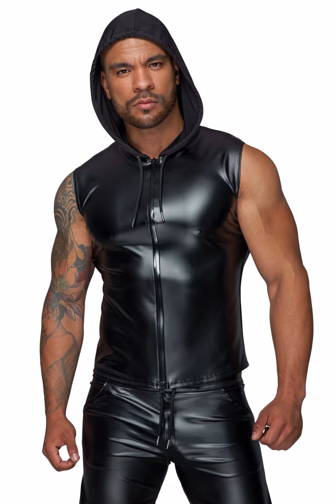 Чоловіча безрукавка з капюшоном Noir Handmade H062 Hooded Shirt, XL, мокрий ефект — фото 2