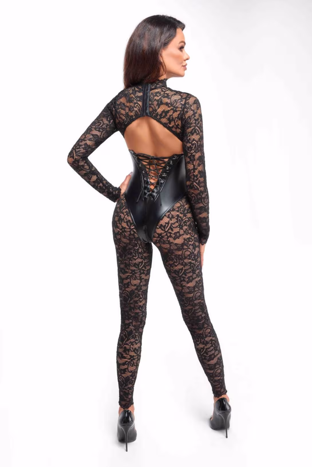 Комбінезон Noir Handmade F299 Enigma, XXL, мереживо, довгий рукав, імітація корсета, доступ — фото 2