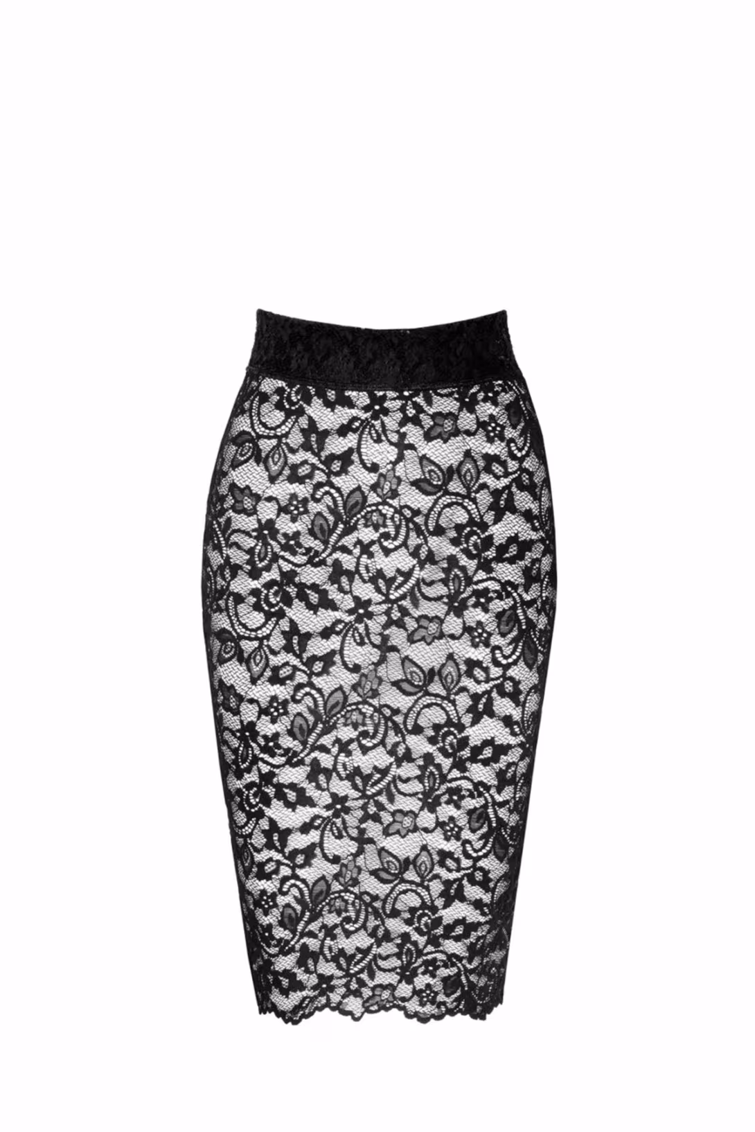 Спідниця Noir Handmade F302 Ambivalence, L, black, мереживо, довжина за коліна, шнурівка ззаду — фото 6