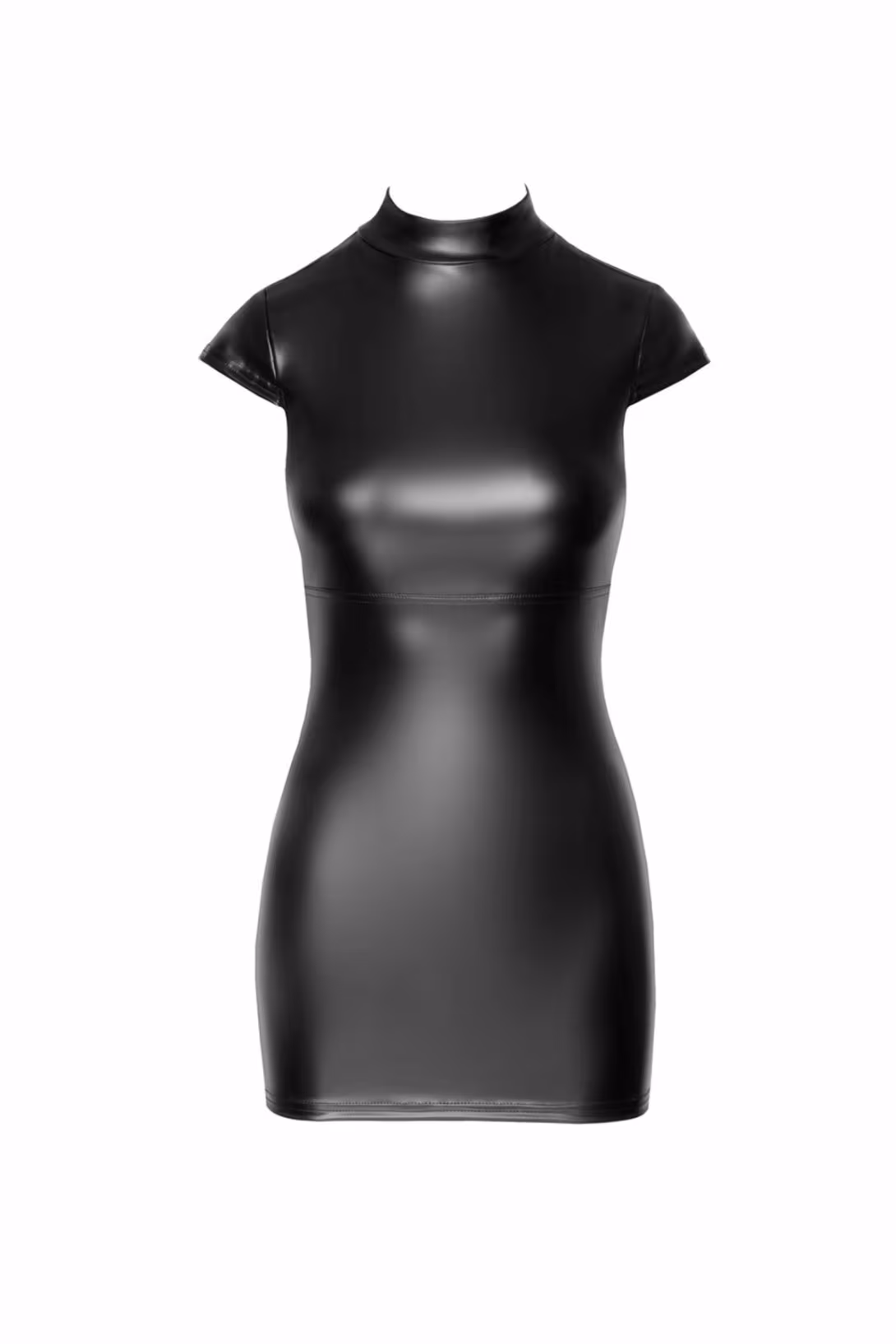 Сукня Noir Handmade F309 Fantasy, XXL, black, міні, під латекс, короткий рукав, шнурівка ззаду — фото 4