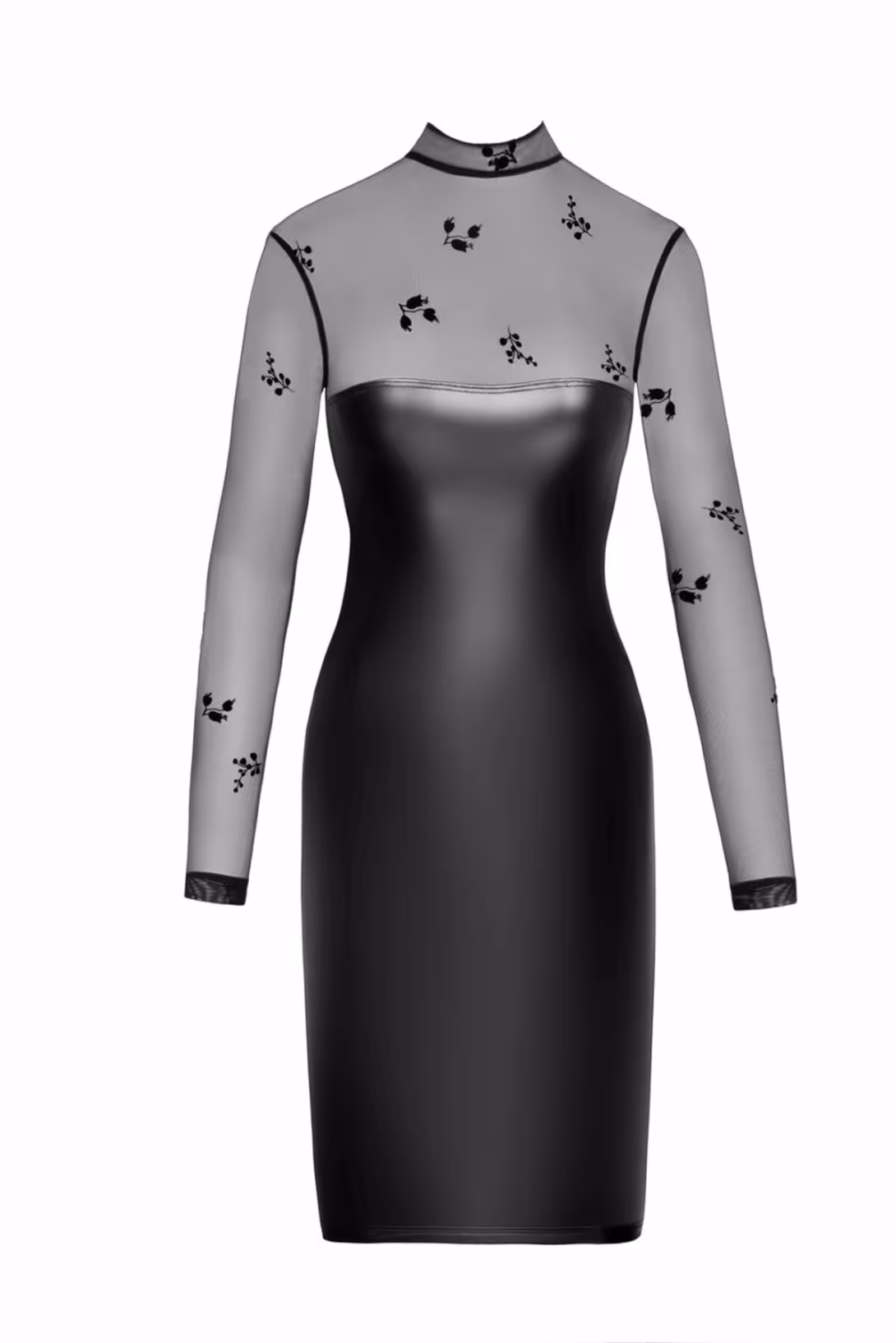 Сукня Noir Handmade F310 Sublime, XL, black, міді, мокрий ефект, верх — сітка, довгий рукав — фото 4