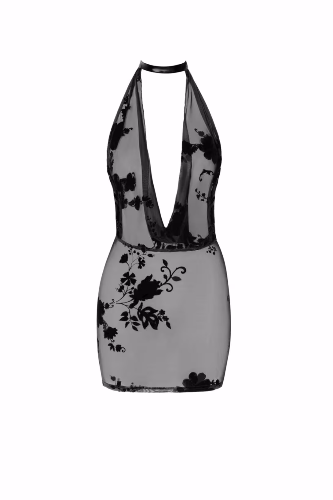Сукня Noir Handmade F313 Mythos, XXL, black, прозора, міні, відкрита спина, декор зі стразів — фото 5