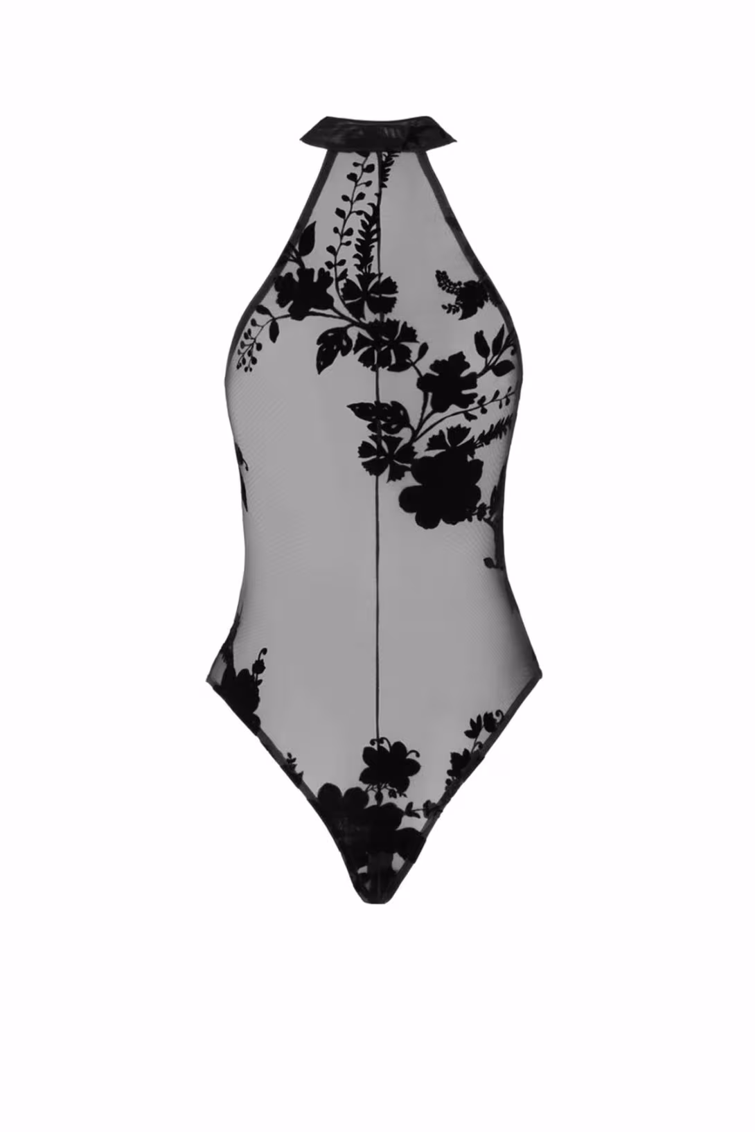 Боді Noir Handmade F314 Ego, XXL, black, сітка, халтер, високі вирізи, блискавка по всій довжині — фото 5