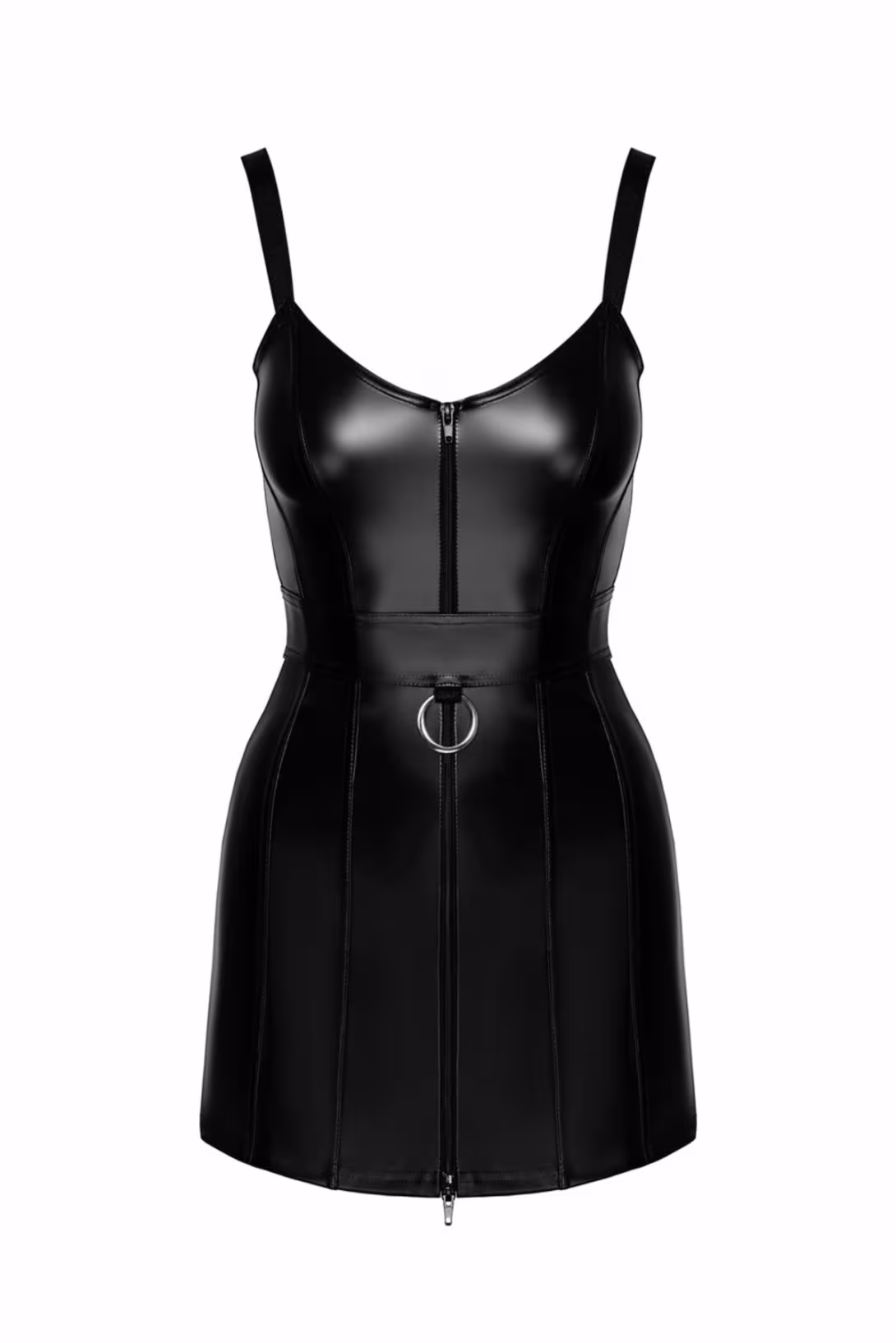 Сукня Noir Handmade F320 Starlet, XXL, під латекс, міні, блискавка по всій довжині, кільце на поясі — фото 7