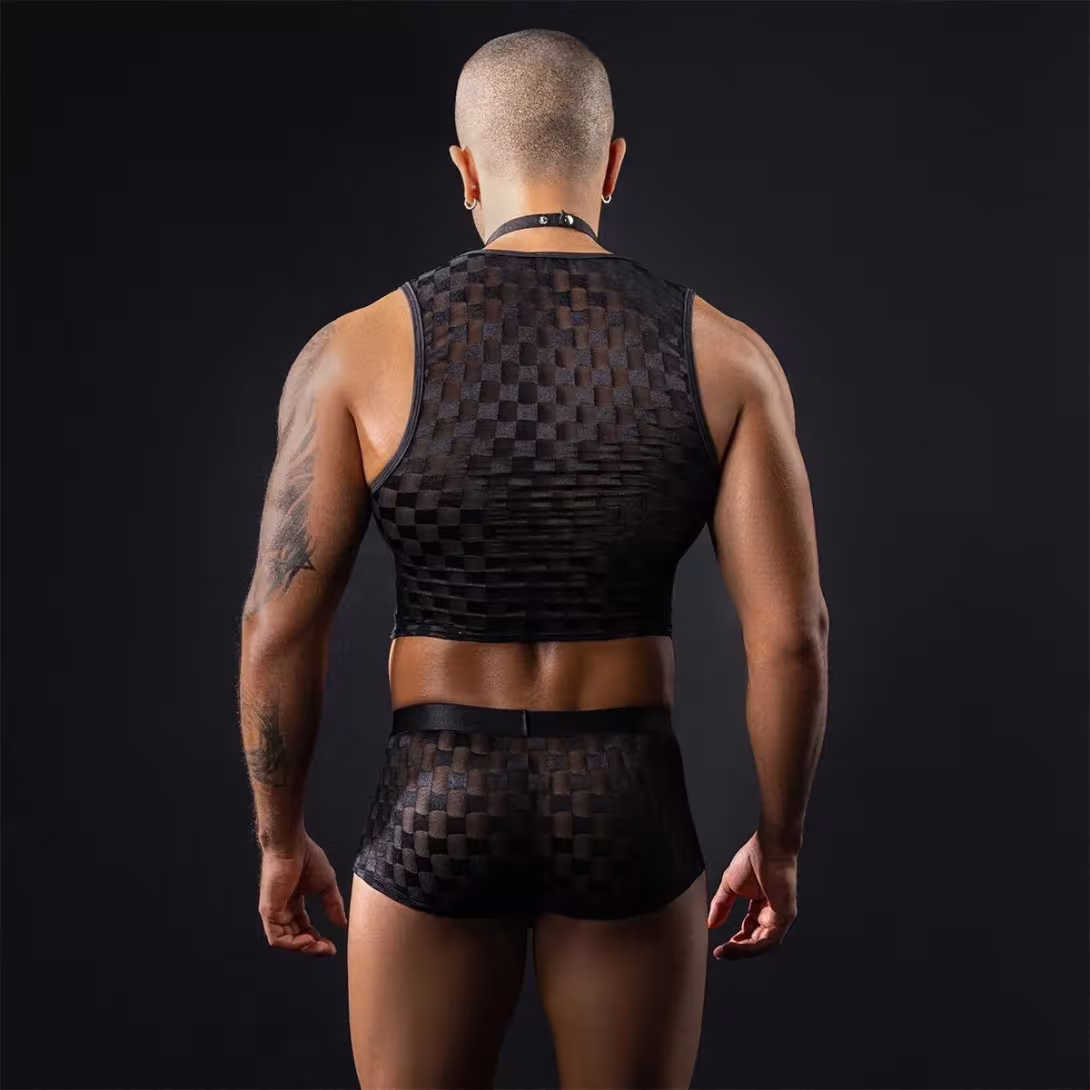 Чоловічий еротичний костюм офіціанта JSY «Привабливий Михаель» One Size, топ, труси, метелик — фото 3