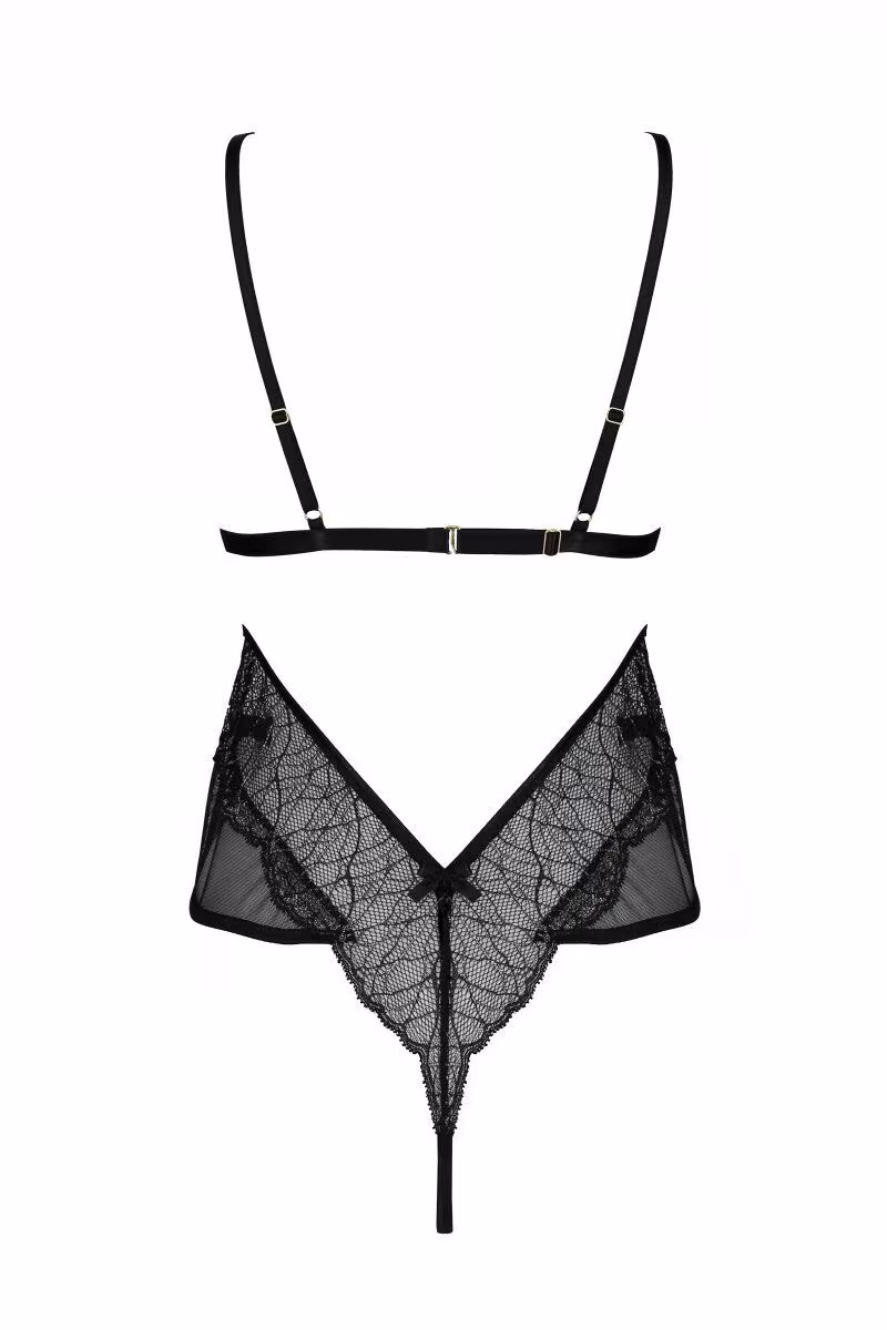 Боді Passion AMBERLY BODY black, XXL/XXXL, відкрита спина, низ стрінги — фото 4