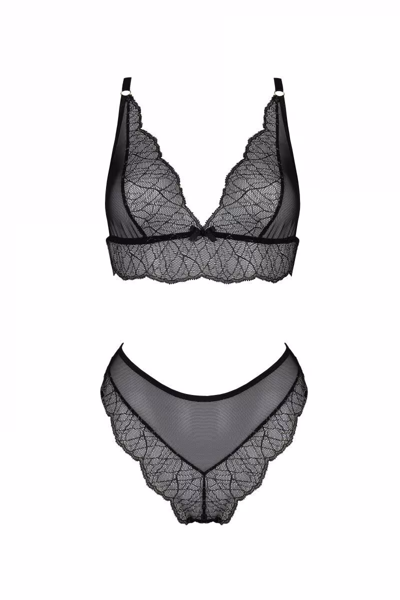 Комплект Passion AMBERLY SET black, XXL/XXXL, бралет і трусики бразиліана — фото 3
