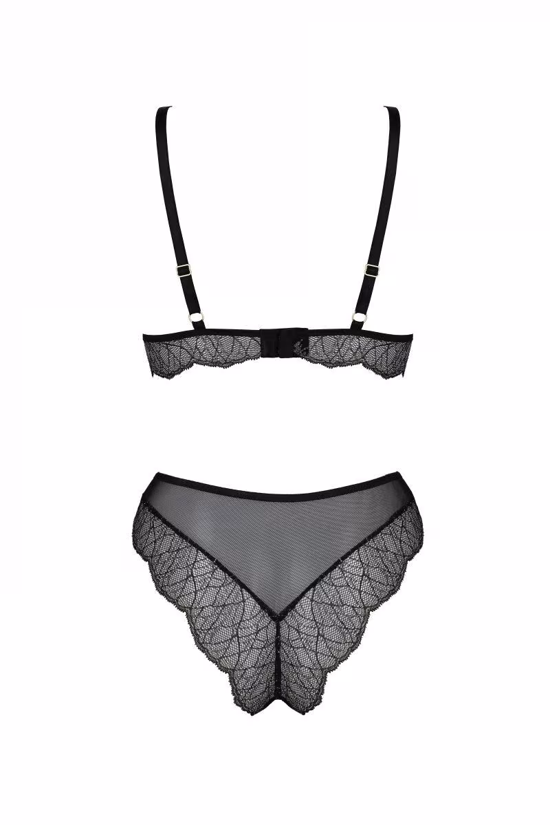 Комплект Passion AMBERLY SET black, XXL/XXXL, бралет і трусики бразиліана — фото 4