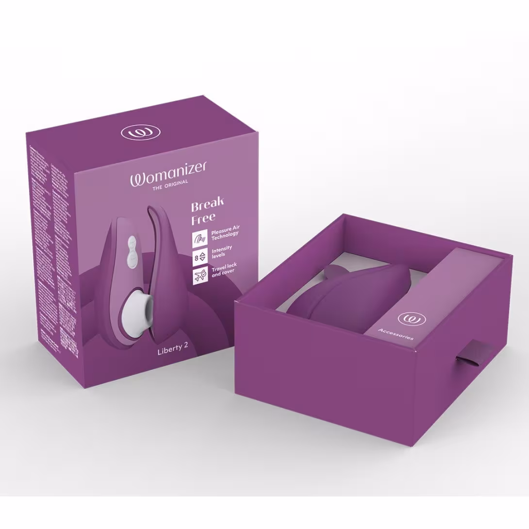 Вакуумний кліторальний стимулятор Womanizer Liberty 2 Purple, 8 режимів, магнітна кришечка — фото 8