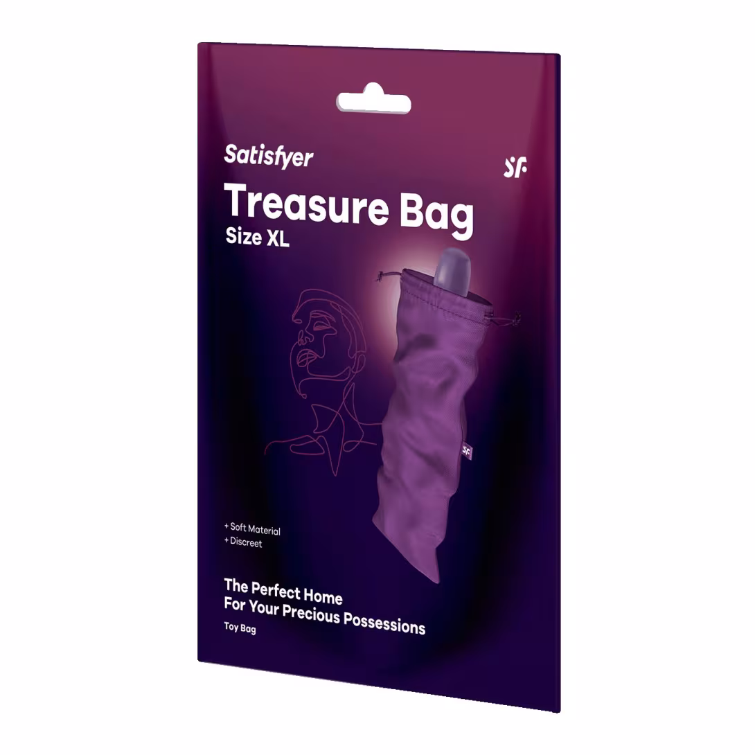 Мішечок для секс-іграшок Satisfyer Treasure Bag XL, фіолетовий, на шнурку — фото 3