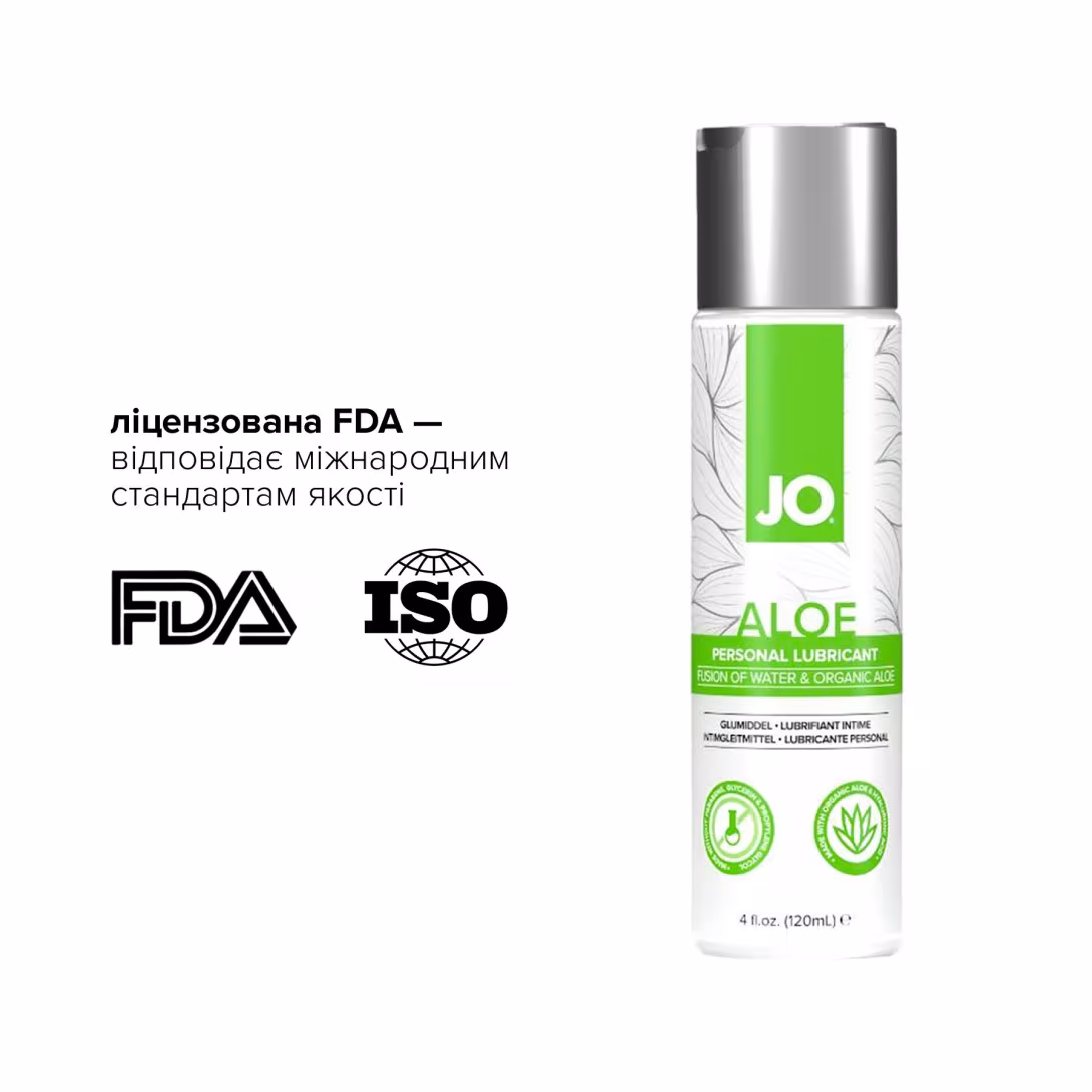 Змазка на водній основі JO H2O Organic Aloe (120 мл), зволожувальний та заспокійливий ефект — фото 5